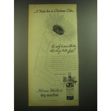 1945 Hiram Walker's Dry Martini Ad - A fresh idea in Christmas Gifts