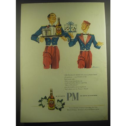 1946 PM Whiskey Advertisement - For pleasant moments