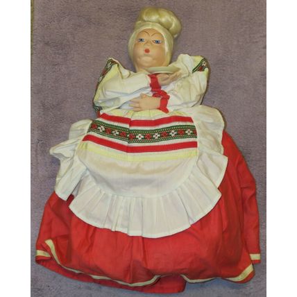 Vintage Large Handmade Toaster Cover Blonde Hair Doll