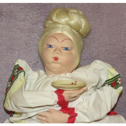 Vintage Large Handmade Toaster Cover Blonde Hair Doll