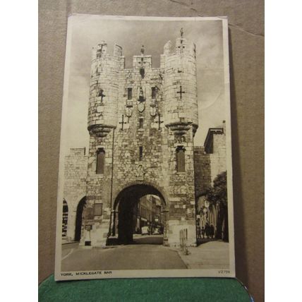 MICKLEGATE BAR, YORK. used vintage postcard by Photochrom 1952 pm