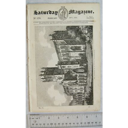1835 The Saturday Magazine No. 170 St David's Cathedral, The Souffleur, proverbs