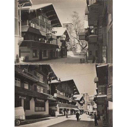 Adelboden Dorfstrasse Shops 2x Switzerland Bank Post Office Postcard s