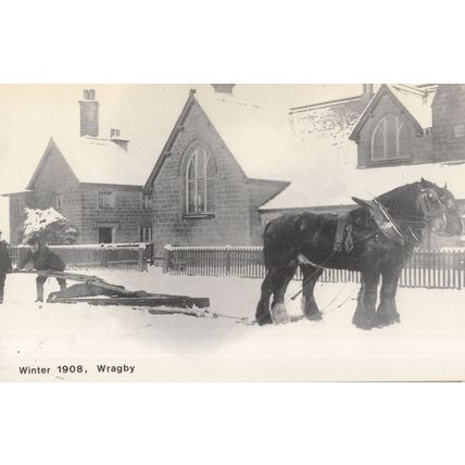 Winter Christmas Snow in Wragby Lincolnshire in 1908 Postcard