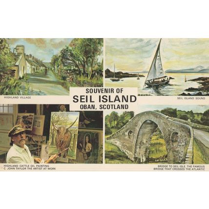 Seil Island Oban Scotland Highland Arts Exhibition Postcard