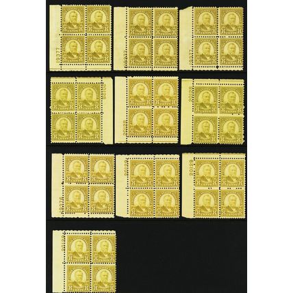 640, Mint NH 8¢ WHOLESALE - TEN Plate Blocks CV $200.00 * Stuart Katz