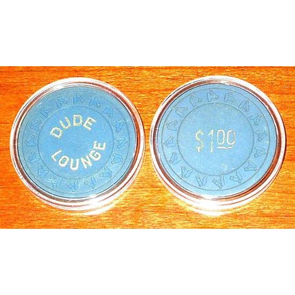 (1) $1. Dude Lounge Casino Chip - West Yellowstone, Montana - 1960s - Horse Head