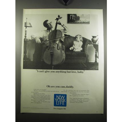1971 New York Life Insurance Ad - I can't give you anything but love, baby.