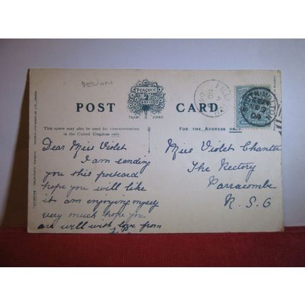 SOUTH MOLTON PARISH CHURCH, DEVON used antique postcard 1904 pm =