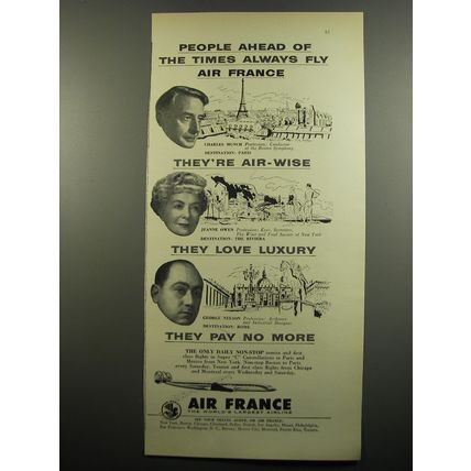 1955 Air France Advertisement - Charles Munch, Jeanne Owen and George Nelson