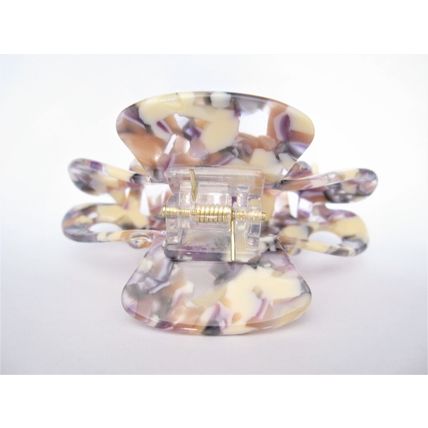 Lavender purple creme colorful marbled hair claw clip