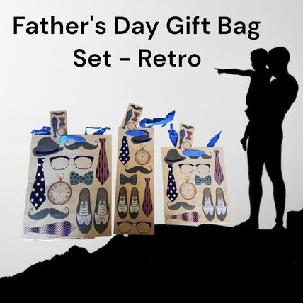 Retro Gift Bags .. Father's Day - Dad's Birthday - Boy Baby Shower - Nostalgic