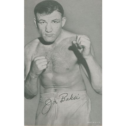 Joe Baksi Boxer Antique Printed Signed Publicity Card Photo
