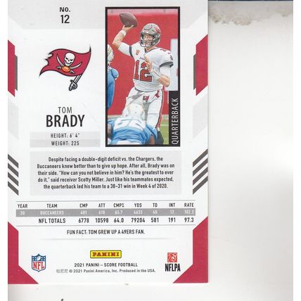 TOM BRADY 2021 AUTOGRAPHED TAMPA BAY BUCCANEERS HOF ALL-PRO SB CHAMP QUARTERBACK