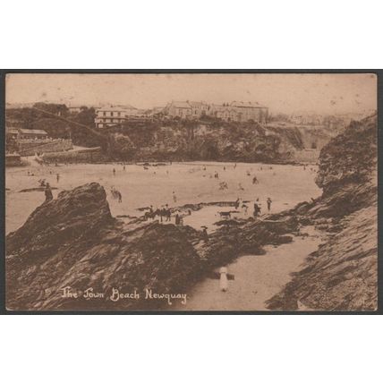 The Town Beach, Newquay, Cornwall, c.1910 - Westlake Postcard
