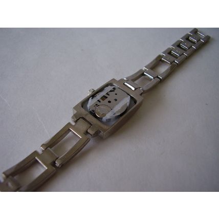 Watch Ladies Rectangular Stainless Steel Quartz Wristwatch