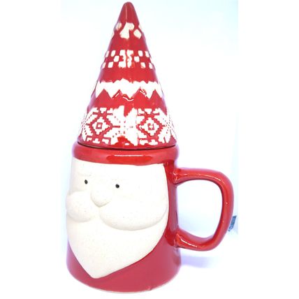Christmas Santa Mug Ceramic Knitted Deer & Snowflake Pattern Gift 32 CM Gift