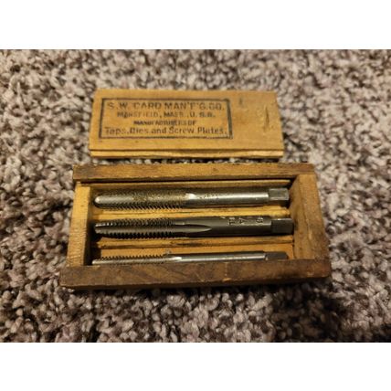Vintage S.W. Card MFG Tap Set - 1/4 20 NC 3 Taps (used) PLEASE READ DESCRIPTION!