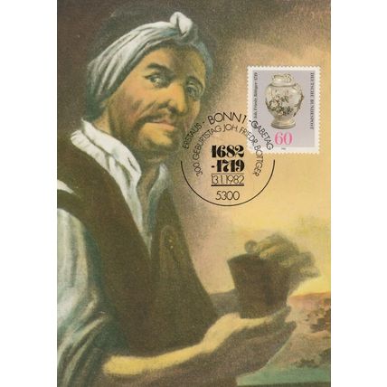 Johann Friedrich Bottger German Alchemist Rare Alchemy FDC Postcard