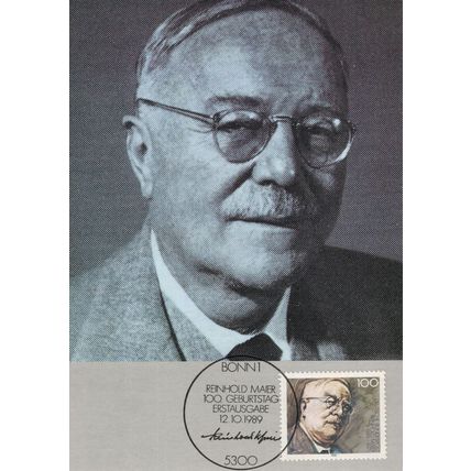 Reinhold Maier German FDP Politician Rare FDC Postcard