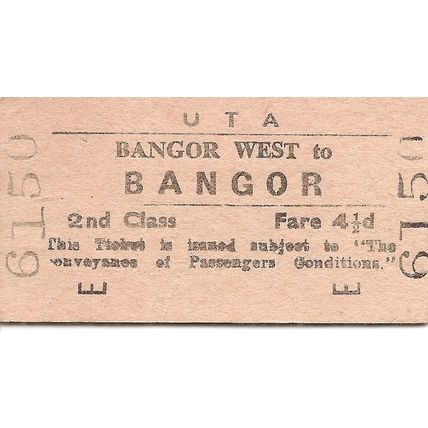 U.T.A. Edmondson Ticket - Bangor West to Bangor