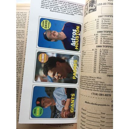 February 1990 Baseball Cards Magazine - Rickey Henderson Cover + 6 Uncut Insert