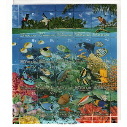 Cocos (Keeling) Islands ASC 420ms 2006 Coral Reef Sheetlet, mint never hinged