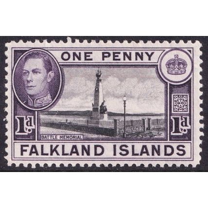 Falkland Islands KGVI 1938-50 1d Black Purple-Violet Memorial SG148a Mint MLH
