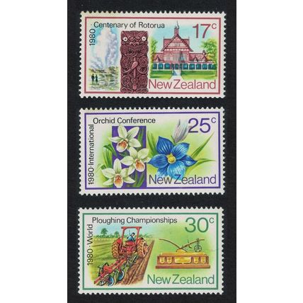 New Zealand Orchids Ploughing Geyser 3v 1980 MNH SG#1213-1215