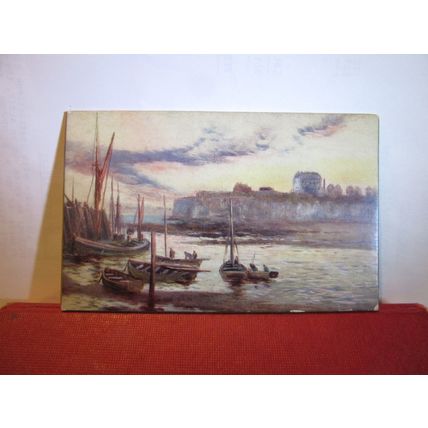 HARBOUR, BROADSTAIRS, KENT used antique PANEL GREETINGS postcard by Faulkner =