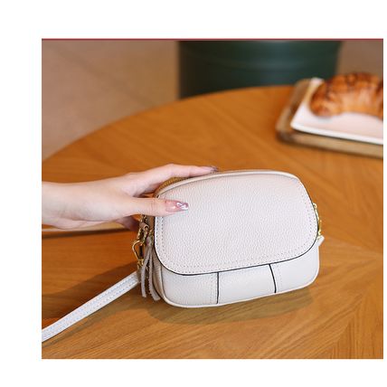 Genuine Leather Women Small Crossbody Bags Hobo Purses White