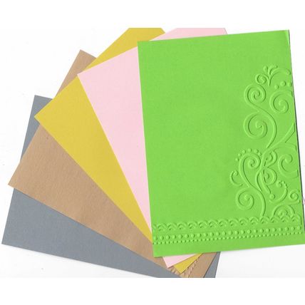 A6 Embossed Paper. 10 Sheets. Flourishes. Cardmaking Scrapbooking Crafts Toppers