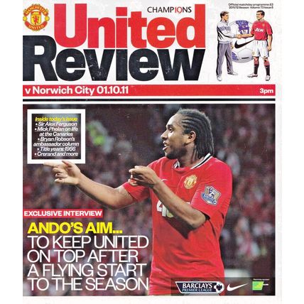 MANCHESTER UNITED v NORWICH CITY BARCLAYS PREMIER LEAGUE 2011