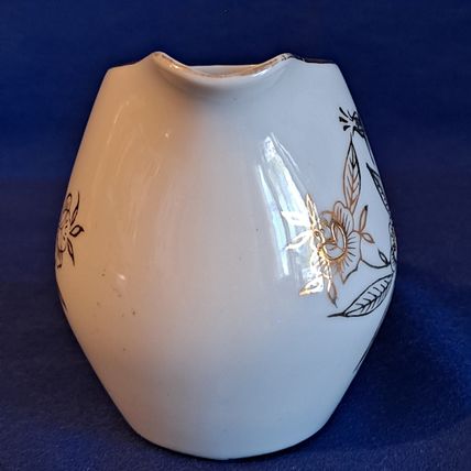 Vintage China FLORAL CREAMER 3 1/2" JAPAN Gold Flowers Trim