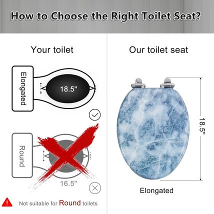 Angol Shiold Elongated Toilet Seat Molded Wood Toilet Seat with Quietly Close an