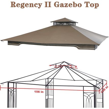 SCOCANOPY Replacement Gazebo Canopy for 10 X 12 Regency II Patio Gazebo Model L-