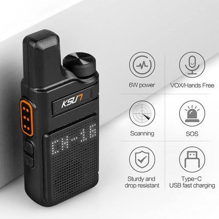 KSUN Walkie Talkies with Earpiece and Mic 22 FRS Channels Drop-Resistant, Long R