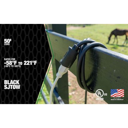 Agripro 64816901 12/3 50-Foot Heavy-Duty 15 Amp SJTOW Farm/Workshop Extension Co