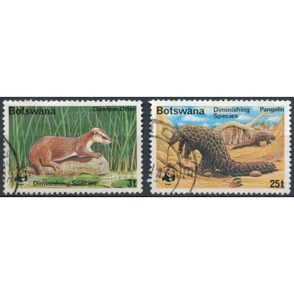 Diminishing Species: 3t & 25t - Botswana 1977 - FH - SG 394 & 397