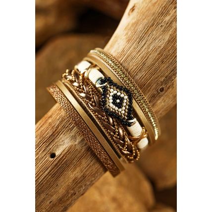 Multicolour Rhinestone Beaded Magnetic Buckle Bracelet