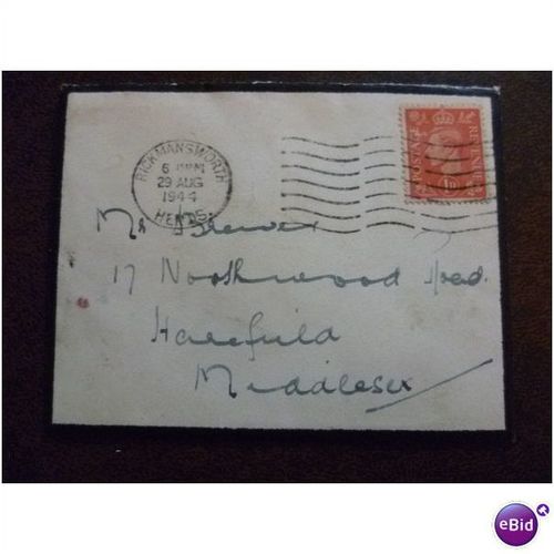 1944 GB King George VI Mourning Cover George W Cooley Rickmansworth