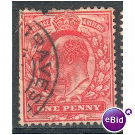 GB stamps 1902-10 KEV11 - 1d SG219 Gravesend 1
