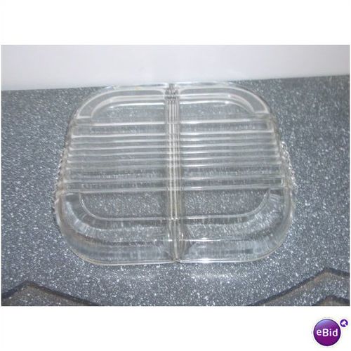 Vintage Square Glass Divided Relish/Condiments Serving Dish