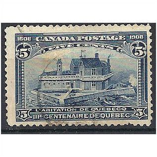 Canada 1908 SG191 5c Indigo Quebec 111e Centenary Fine Used ..