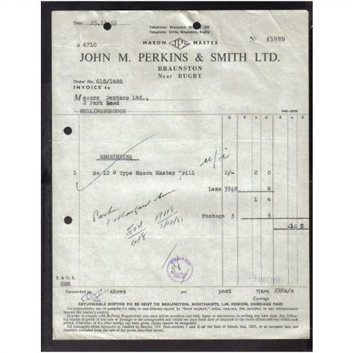 JOHN M PERKINS & SMITH LTD,BRAUNSTON,NEAR RUGBY, 25/11/1953