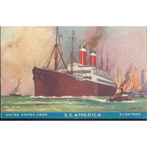 United States Lines - S.S. America - 21,144 Tons