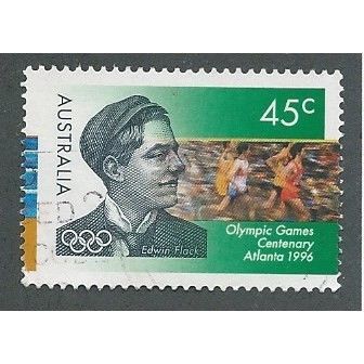 AUS 1996 45c 'OLYMPICS - EDWIN FLACK' FINE USED (EBID37-874)