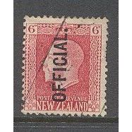 NewZealand.O102 6d King George V (Carmine).Variety Unchecked.Fine Used.Nov15a