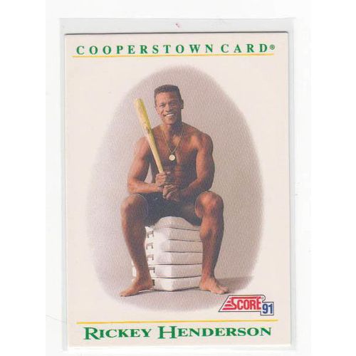 1991 Score Rickey Henderson Cooperstown card #B4 –HOF- Athletics