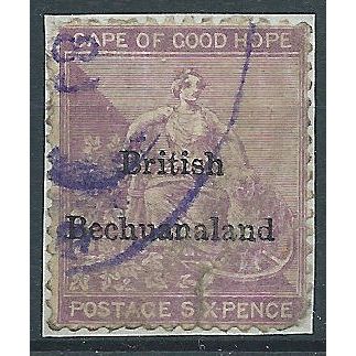 Becguanaland 1885 SG7 6d Reddish Purple Good/Fine Used On Piece..